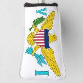 Golfputter Hoesje met vlag van Maagdeneilanden, Ve Golfheadcover (Draai 90)