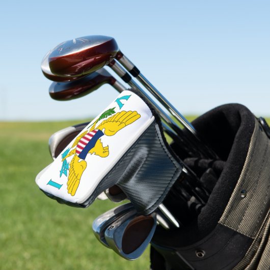 Golfputter Hoesje met vlag van Maagdeneilanden, Ve Golfheadcover (Insitu)