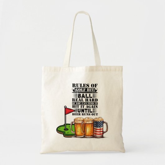 Golfregels grappig gezegde voor golfer tote bag (Voorkant)