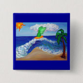 Golfrijdende engel Raphael Button (Voorkant)