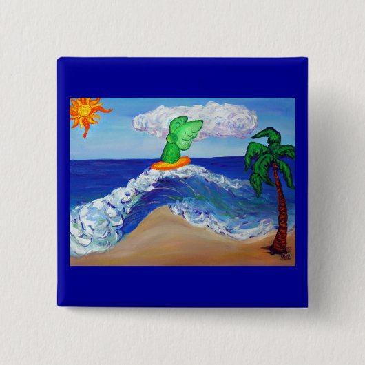 Golfrijdende engel Raphael Button (Voorkant)