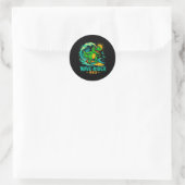Golfrijder Rex Grappige Surfende Dinosaur T-rex Zo Ronde Sticker (Tas)