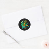 Golfrijder Rex Grappige Surfende Dinosaur T-rex Zo Ronde Sticker (Envelop)