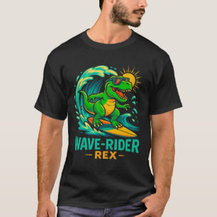 Golfrijder Rex Grappige Surfende Dinosaur T-rex Zo T-shirt