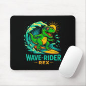 Golfrijder Rex Grappige Surfende Dinosaurus T-rex  Muismat (Met muis)