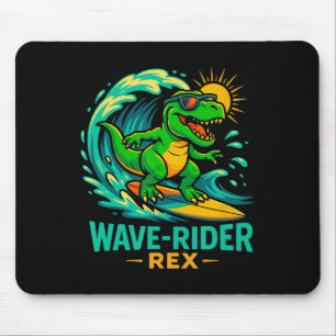 Golfrijder Rex Grappige Surfende Dinosaurus T-rex  Muismat