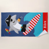 Golfrondstrooiende haaienpiraten strandlaken (Voorkant)