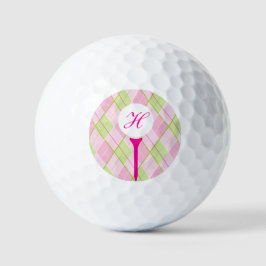 Golfroze pleistermonogram initiaal golfballen