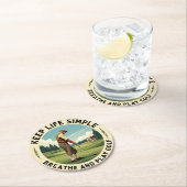  golfscene met Inspirerend quote Ronde Kartonnen Onderzetter (Insitu)