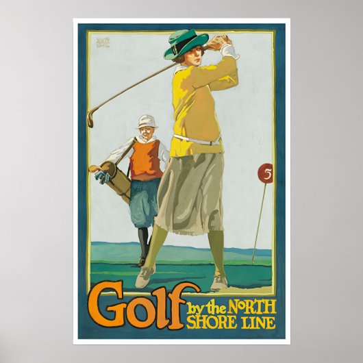 Golfschilderij Golfer Cadeau Poster Kunst Sportpri (Voorkant)