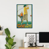Golfschilderij Golfer Cadeau Poster Kunst Sportpri (Thuiskantoor)