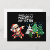 Golfseizoen Groeten met golfkar en flamingo Feestdagenkaart (Voorkant / Achterkant)