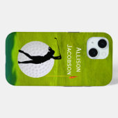 Golfsilhouet Golfer, Bal, Groen personaliseren Case-Mate iPhone Case (Achterkant (horizontaal))