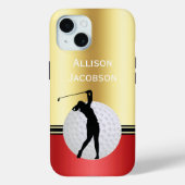 Golfsilhouet Golfer, Bal personaliseren Case-Mate iPhone Case (Achterkant)