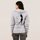 Golfsilhouet, Vrouw, naam, tekst Hoodie (Achterkant volledig)