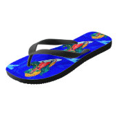 golfslag blauw teenslippers (Schuin)