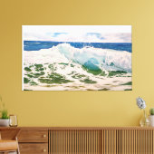 Golfslag op de Kust: Realistisch Zeelandschap Canvas Afdruk (Insitu (Woonkamer))