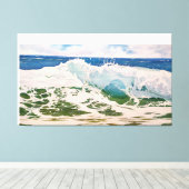 Golfslag op de Kust: Realistisch Zeelandschap Canvas Afdruk (Insitu (Houten vloer))