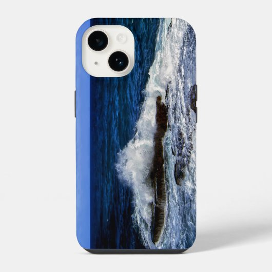 Golfslag op rotsformatie Case iPhone Hoesje (Achterkant)