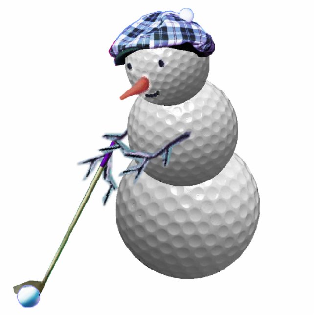 golfsneeuwkerstman fotobeeldje ornament (Voorkant)