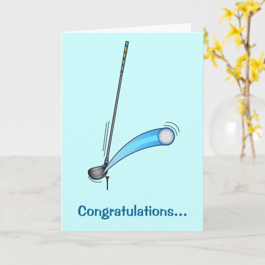 Golfspel Gefeliciteerd Kaart (Gele Bloem)