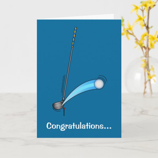 Golfspel Gefeliciteerd Kaart (Gele Bloem)