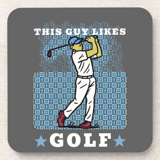 golfspeler bier onderzetter (Voorkant)
