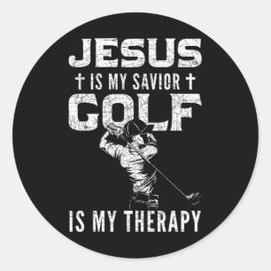 Golfspeler Christelijke Sportliefhebber Cadeau Ide Ronde Sticker