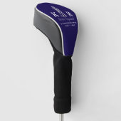 Golfspeler Classic Golfer Monogram Blauw Golfheadcover (Schuin)