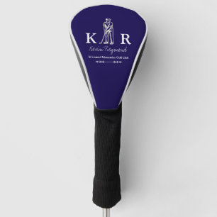 Golfspeler Classic Golfer Monogram Blauw Golfheadcover
