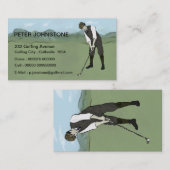 golfspeler contactkaarten contactkaartje (Voorkant / Achterkant)