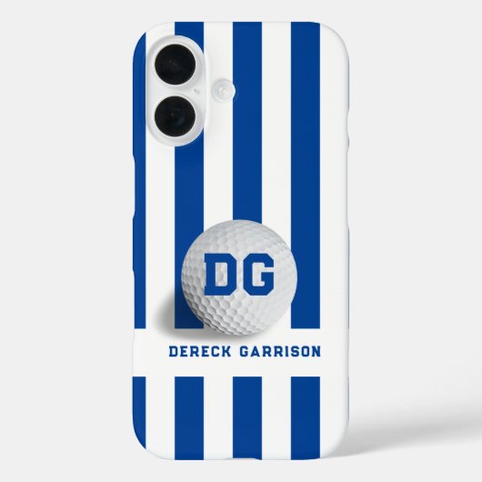 Golfspeler | Deep Blue Initialen Case-Mate iPhone Case (Achterkant)