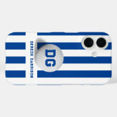 Golfspeler | Deep Blue Initialen Case-Mate iPhone Case (Achterkant (horizontaal))