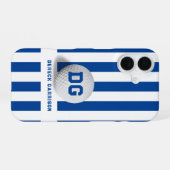 Golfspeler | Deep Blue Initialen iPhone 16 Hoesje (Achterkant horizontaal)