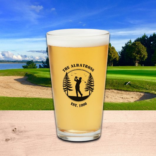 Golfspeler Dennenbomen Naam Toevoegen  Glas