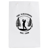 Golfspeler Dennenbomen Naam Toevoegen Medium Cadeauzakje (Voorkant)
