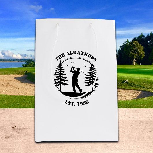 Golfspeler Dennenbomen Naam Toevoegen Medium Cadeauzakje