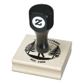 Golfspeler Dennenbomen Naam Toevoegen Rubberstempel (Stempel)