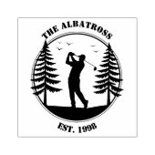 Golfspeler Dennenbomen Naam Toevoegen Rubberstempel (Afrduk)