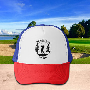 Golfspeler Dennenbomen Naam Toevoegen  Trucker Pet
