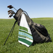 golfspeler en groene strepen voor initialen golfhanddoek (Groen)