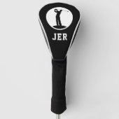 Golfspeler gepersonaliseerde monogram beginletters golfheadcover (Voorkant)