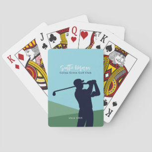 Golfspeler Golfclub Golfers Blauw Pokerkaarten