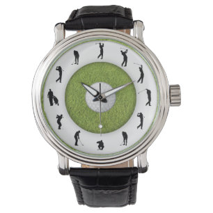 Golfspeler Golfer Grass Design Horloge