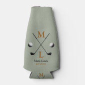 Golfspeler/golfer/Monogram Gepersonaliseerd Flesjeskoeler (Voorkant)