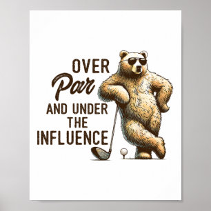 Golfspeler Golfer par T-shirt over par en onder de Poster