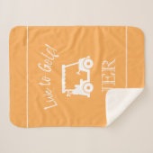 Golfspeler Golfkar Monogram Beginletters Oranje Ge Sherpa Deken (Voorkant (horizontaal))