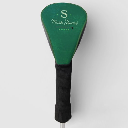 Golfspeler golfspeler Monogram Groen Golfheadcover (Voorkant)