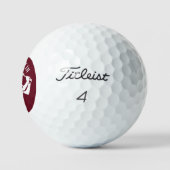 Golfspeler Icoon, Naam en Leeftijd diep rood Golfballen (Logo)