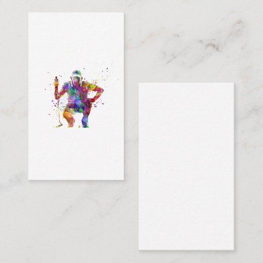 Golfspeler in waterverf visitekaartje (Voorkant / Achterkant)